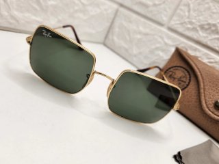 Gafas de sol Ray-Ban Square doradas y verdes