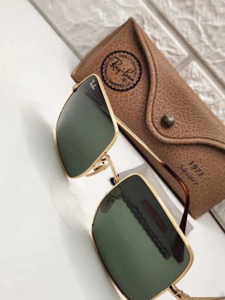 Gafas de sol Ray-Ban Square doradas y verdes