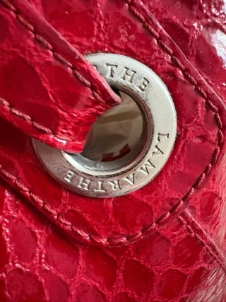 Bolso Hombro Lamarthe Rojo Piel Serpiente