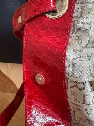 Bolso Hombro Lamarthe Rojo Piel Serpiente