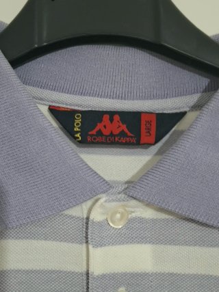 Maglia Polo Kappa Uomo Righe Bianco Lilla
