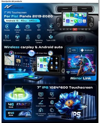 NUEVO! (200€) Radio Fiat Panda 2013-2020 4+64G