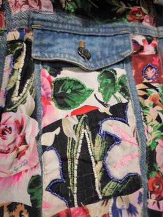 Cazadora vaquera multicolor ENCANDILATA Talla L/XL