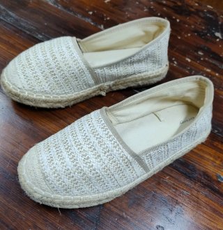Espadrillas Orsay Panna/Oro Tg 37