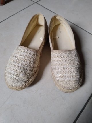 Espadrillas Orsay Panna/Oro Tg 37
