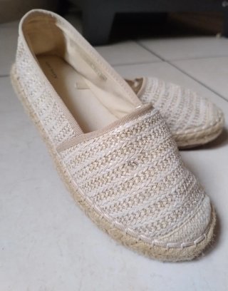 Espadrillas Orsay Panna/Oro Tg 37