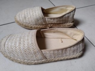 Espadrillas Orsay Panna/Oro Tg 37