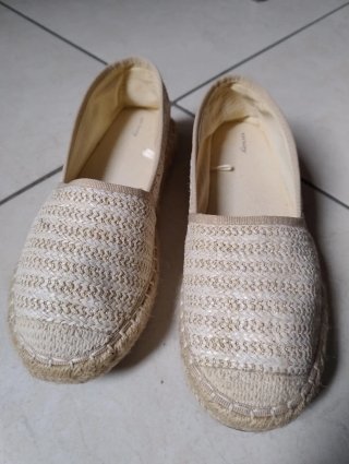 Espadrillas Orsay Panna/Oro Tg 37