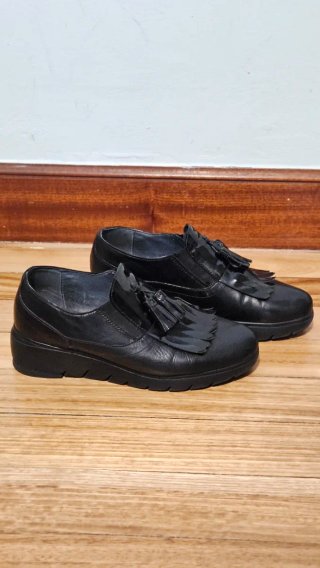 Mocasines de piel negros mujer T. 41