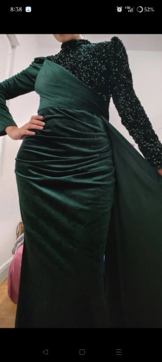 Vestido de fiesta verde terciopelo