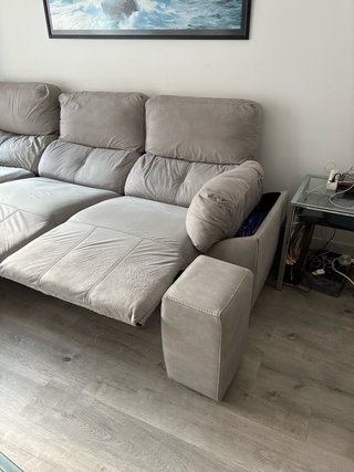Sofá Chaiselongue Eléctrico Gris