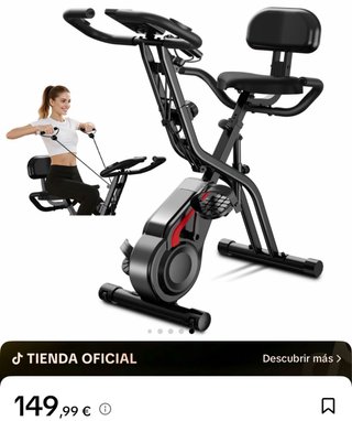 Bicicleta Estática Plegable con Accesorios