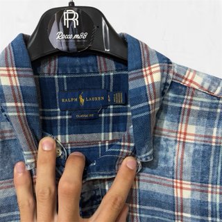 Camicia Polo Ralph Lauren a quadri blu,Taglia L