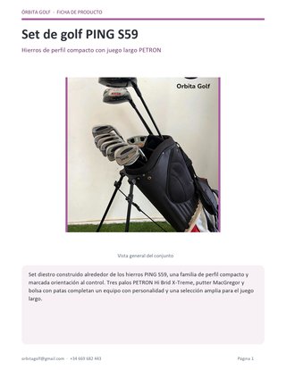 Set de Palos de Golf PING S59