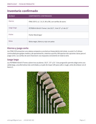 Set de Palos de Golf PING S59