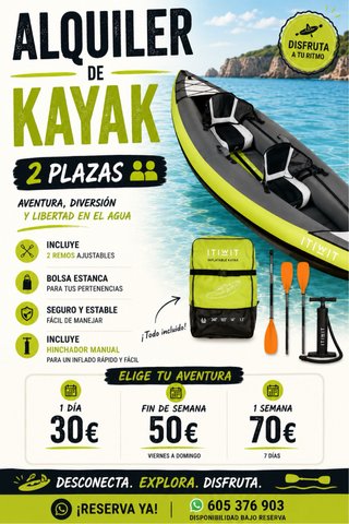 Alquiler Kayak 2 Plazas