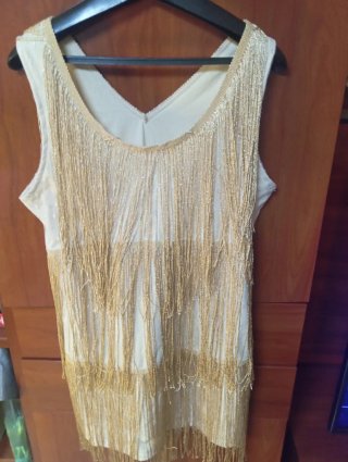Vestido flecos dorado varias tallas S M L