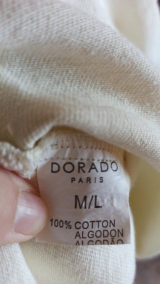 Chaqueta vaquera blanca con detalles dorados Talla