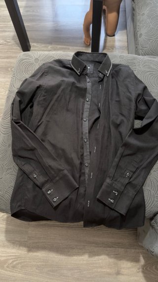 Camisa de hombre estampada azul Y negra