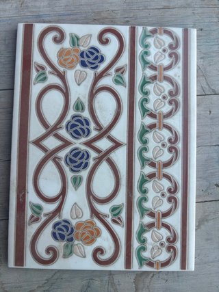 Azulejo decorativo floral vintage