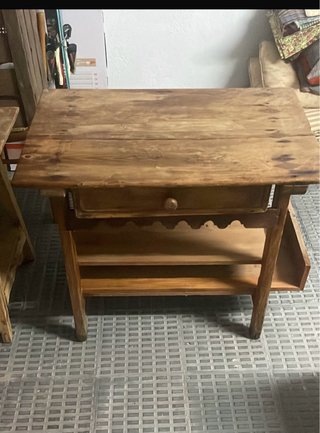 Pareja mesas auxiliares de madera