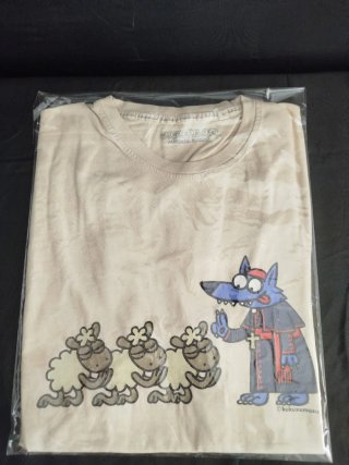 Camiseta con lobo obispo y ovejas sumisas