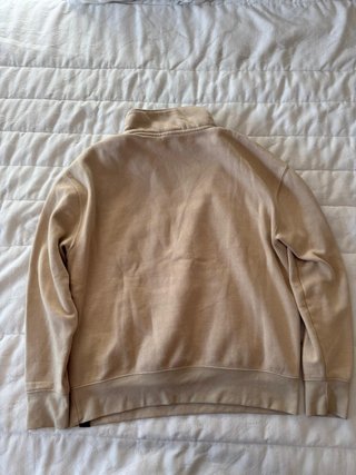 Sudadera Pull&Bear beige cremallera talla L