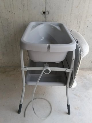 Bañera bebé Chicco gris con cambiador