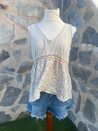 Top boho bordado Made in Italy