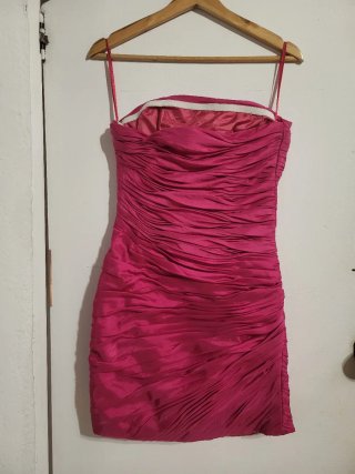 Vestido fiesta rosa XS con etiqueta