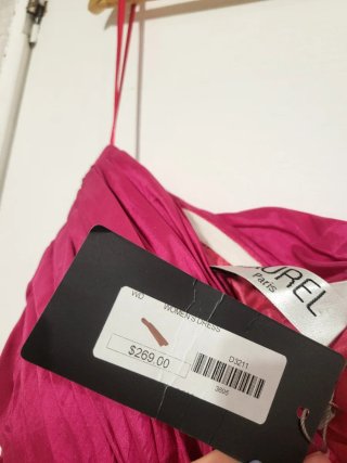 Vestido fiesta rosa XS con etiqueta