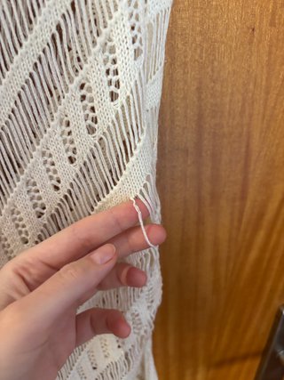 Saída de Praia / Túnica Malha Boho M Cru