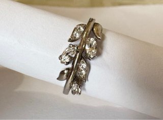 Anello vintage argento zirconi bianchi
