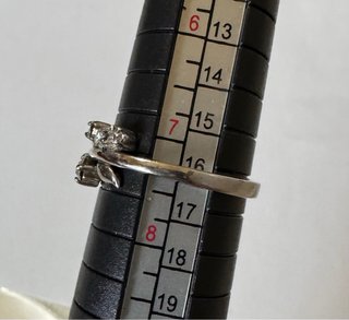 Anello vintage argento zirconi bianchi