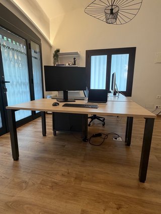 Mesa oficina roble 160x80 + Regalo kit de limpieza