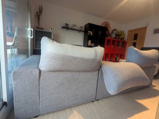 Sofá Chaise Longue Gris Tela