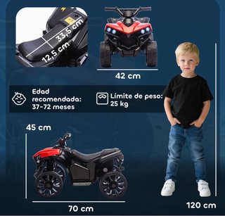 Quad Eléctrico Infantil Rojo