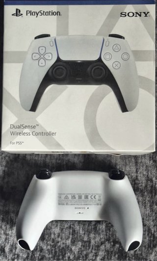Mando PS5 blanco con caja y cable