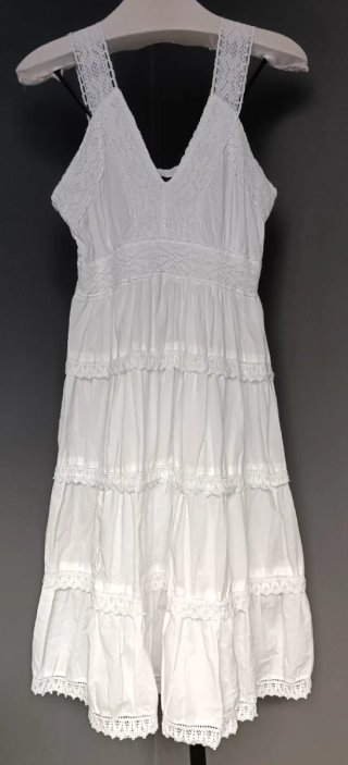 Vestido blanco bohemio vintage elegante Talla M