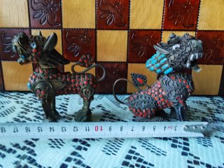 Figuras Dragones Foo Tíbet Filigrana