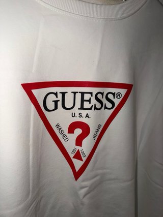 Sudadera Guess Blanca Clásica Talla L