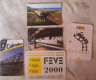 Calendarios de bolsillo FEVE 2000, 2001, 2004.