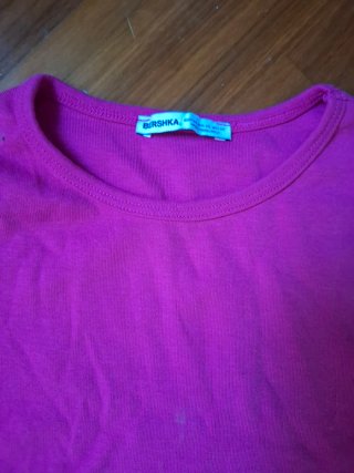 Camiseta básica Bershka rosa Talla XS