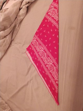 Mono bandana rojo y blanco y pañuelo de cabeza