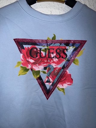 Sudadera Guess Azul con brillantes Talla M