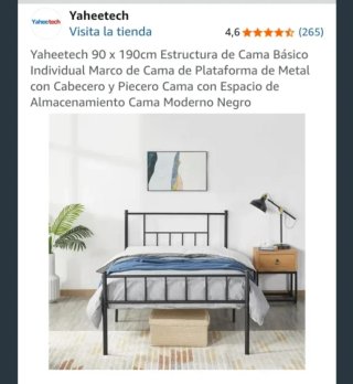 Estructura Cama Metal 90cm + Colchón regalo