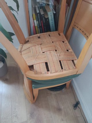 4 Sedie da Pranzo in Legno e Velluto