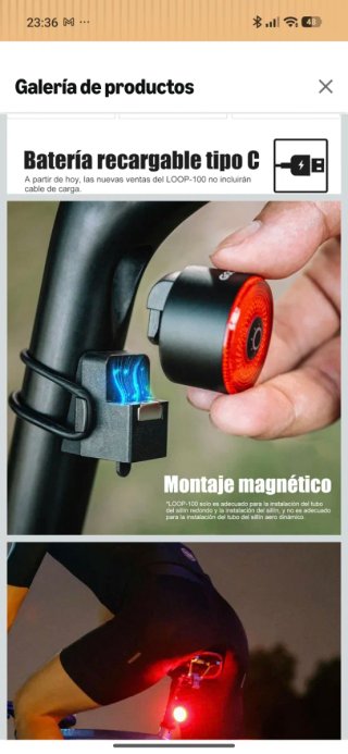 Luz trasera para bicicleta 100 lúmenes