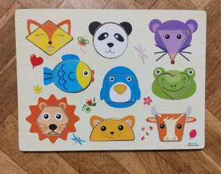 Puzzle madera animales educativos