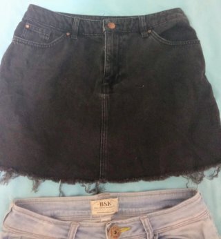 Lote Falda Negra y Shorts Vaqueros Verano T36